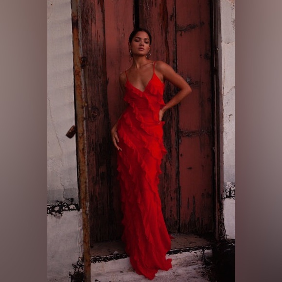 Rat & Boa Cecelia Dress in Red - Picture 4 of 14